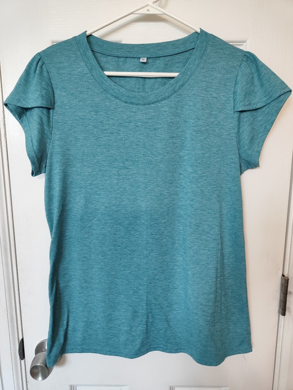 Women’s Teal Tulip Sleeve Top